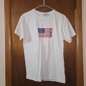 USA Flag Graphic White T-Shirt